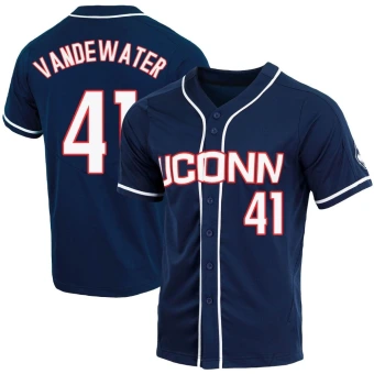 Men's UConn Huskies Ryan VanDeWater Full-Button Baseball Jersey - Replica Navy